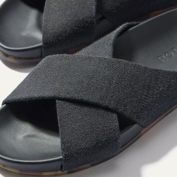 Rothy's Black the Weekend Slide Sandals in Size 10 with Tortoise Shell Sole - Picture 16 of 16